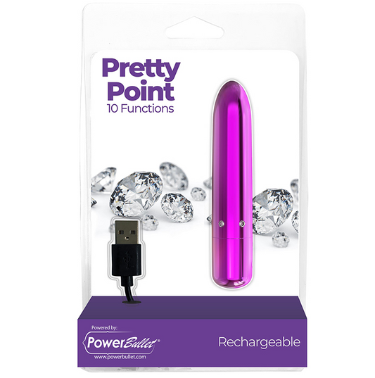 BMS Pretty Point 4" Bullet Vibrator – Crystal-Accented Compact Power Vibe with Pointed Tip