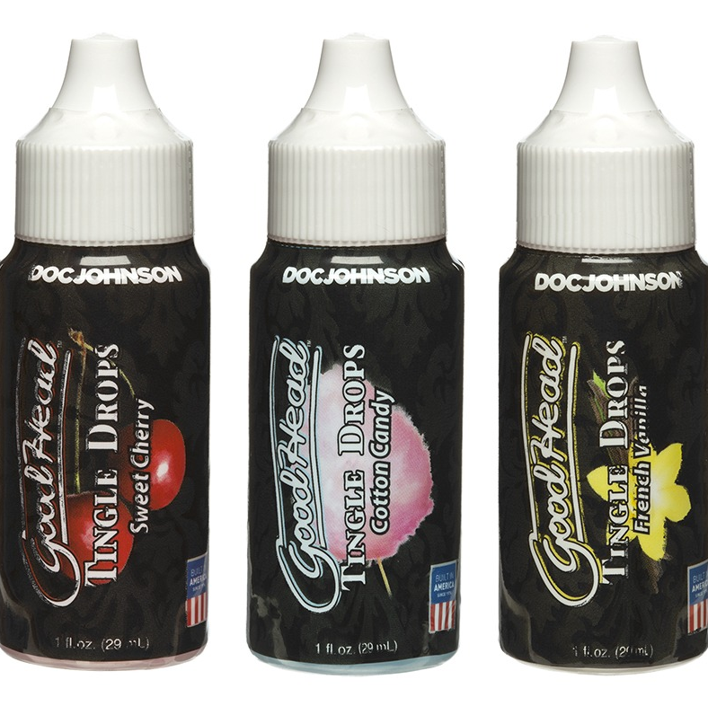 GoodHead Tingle Drops 3 Pack in French Vanilla, Cotton Candy, and Sweet Cherry flavors
