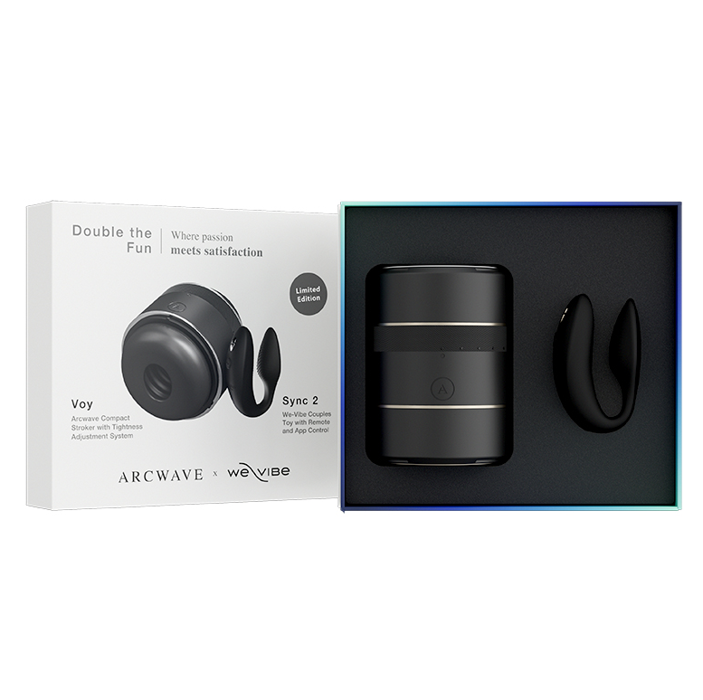 Arcwave Double the Fun Couples Kit – Arcwave Voy Stroker and We-Vibe Sync 2 Vibrator Set