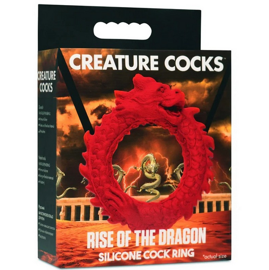Creature Cocks Rise of the Dragon silicone vibrating cock ring fantasy design textured scales