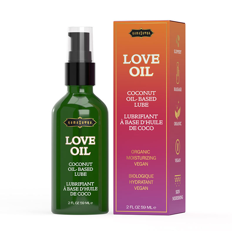 Kama Sutra Love Oil Coconut – Organic intimacy oil with pump bottle, 2 oz | PurpleNight.ca