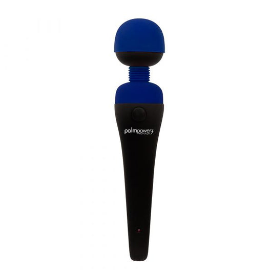 BMS Factory PalmPower Rechargeable Massager – Blue, Waterproof Cordless Silicone Wand