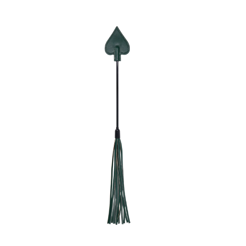 Sportsheets Indica dual impact crop in emerald green with gold accents