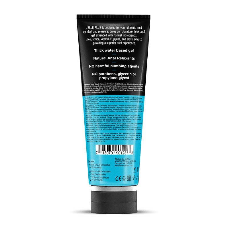 Jelle Plus anal lubricant vegan-friendly formula safe for all toys and condoms