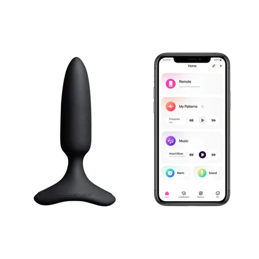 Lovense Hush 2 1 inch app-controlled vibrating butt plug made from body-safe silicone
