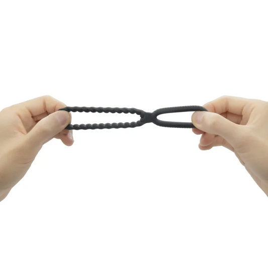 Dorcel Dual Ring – Dual cock ring for penis and testicle stimulation, stretchy ribbed silicone