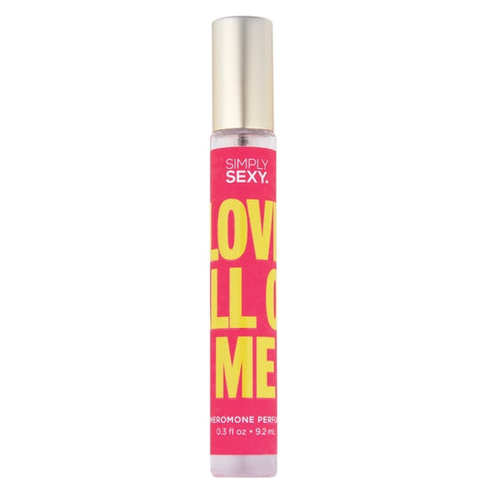 Simply Sexy Love All Of Me Pheromone Perfume – travel-size bottle with floral-vanilla scent, designed to enhance your natural chemistry