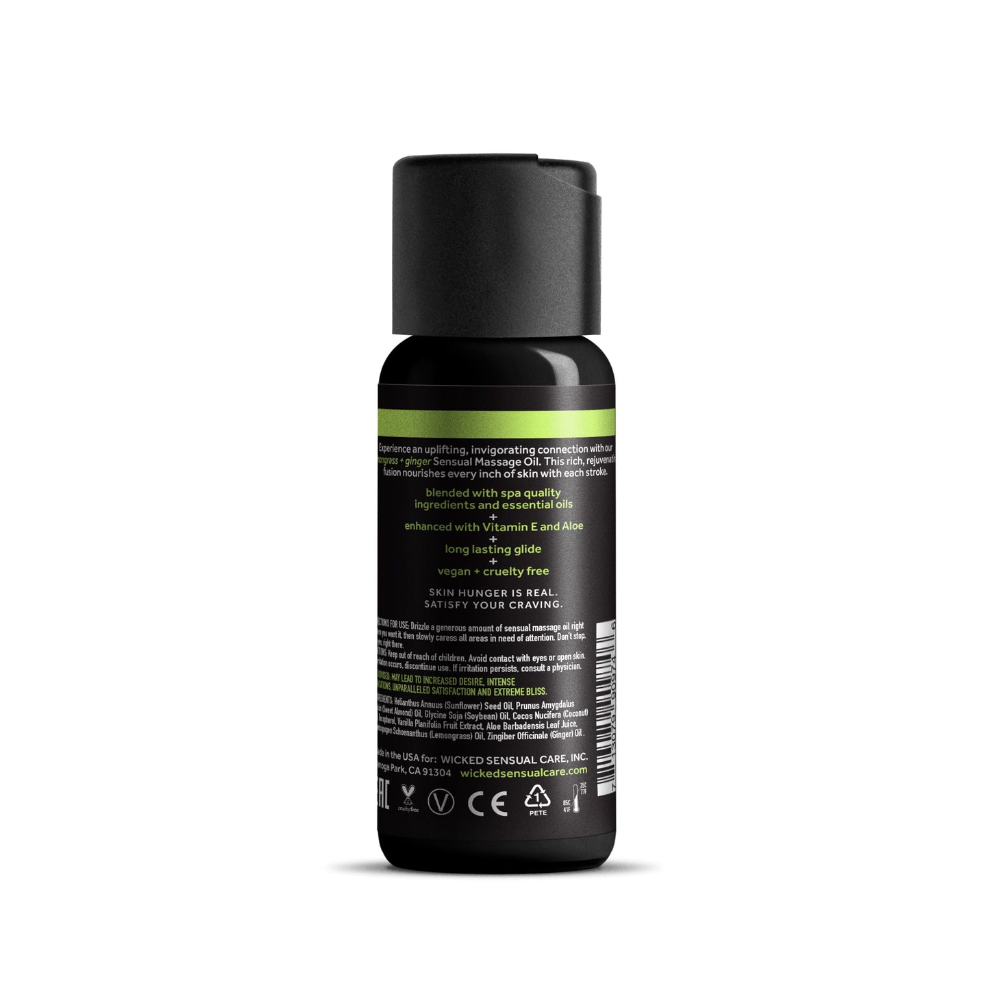 Wicked Lemongrass & Ginger Massage Oil – 4oz / 120 ml