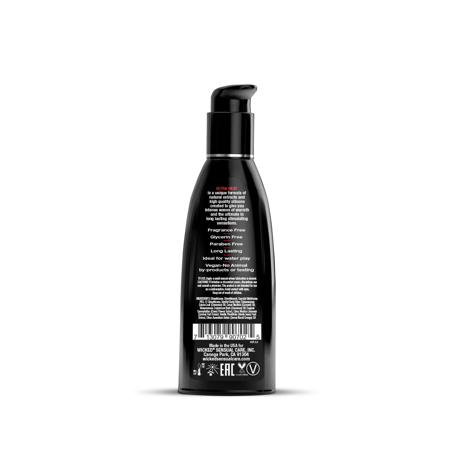 Wicked Ultra Heat Silicone Lubricant - 2 oz