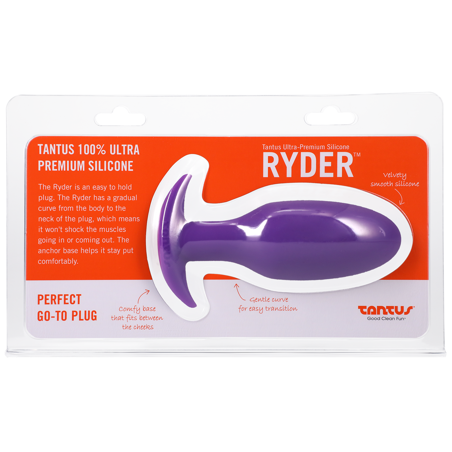 Tantus Ryder Silicone Butt Plug – Smooth tapered design with anchor base for comfortable anal wear

