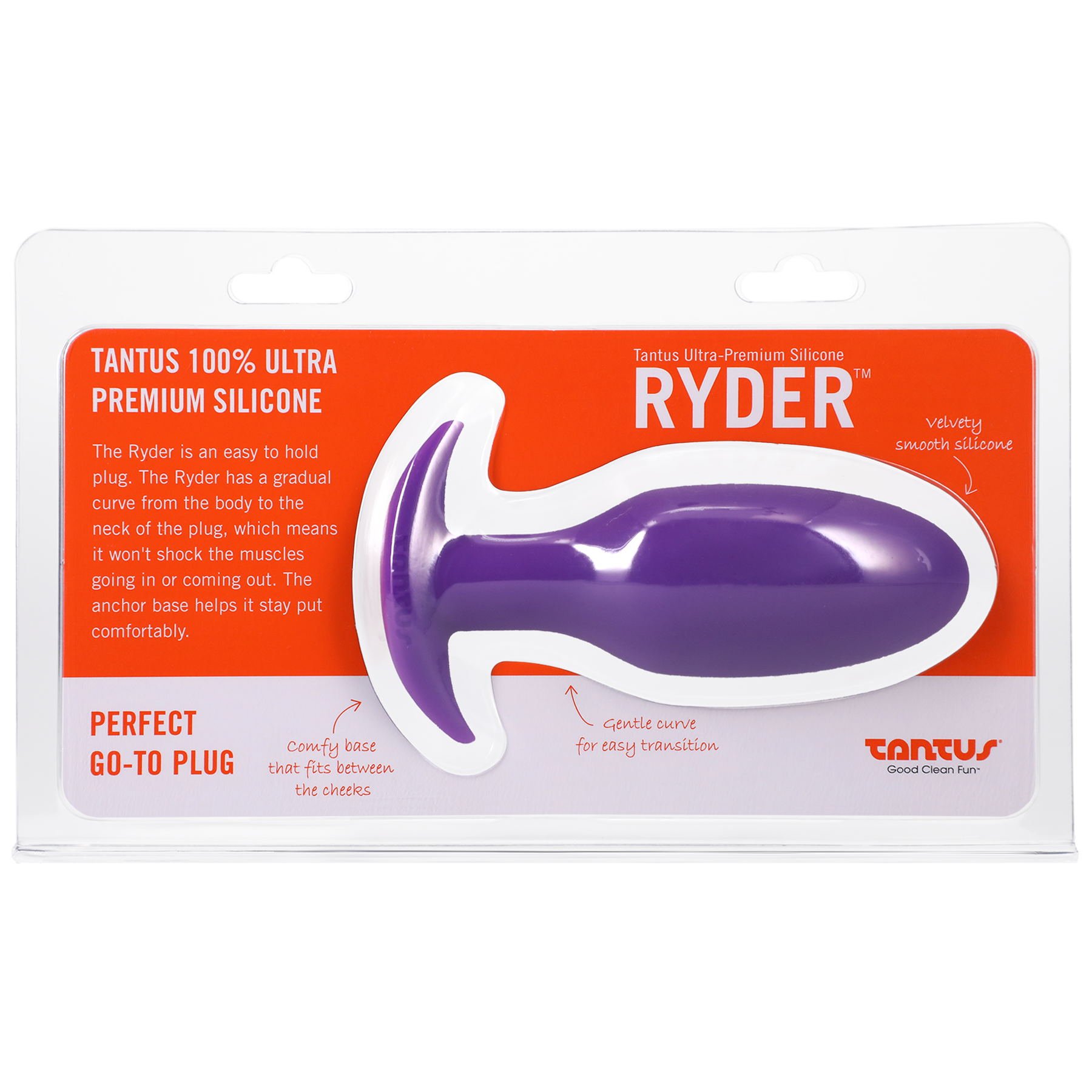 Tantus Ryder Silicone Butt Plug – Smooth tapered design with anchor base for comfortable anal wear

