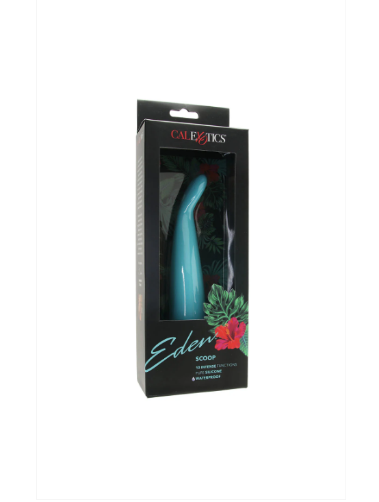 CalExotics Eden Silicone Scoop Vibe – Teal Rechargeable Waterproof Vibrator | PurpleNight.ca
