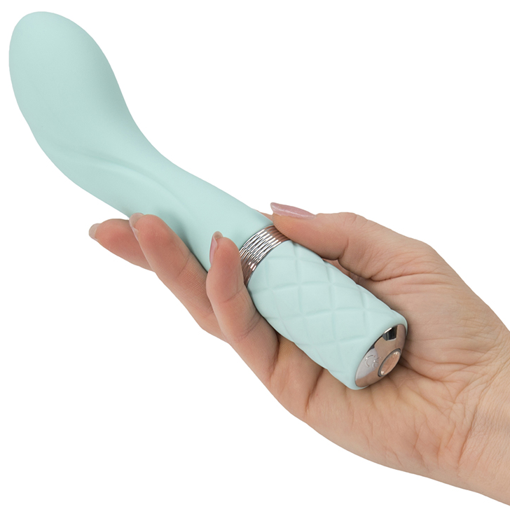 BMS Pillow Talk Sassy G-Spot Vibrator – Blue Silicone with Swarovski Crystal