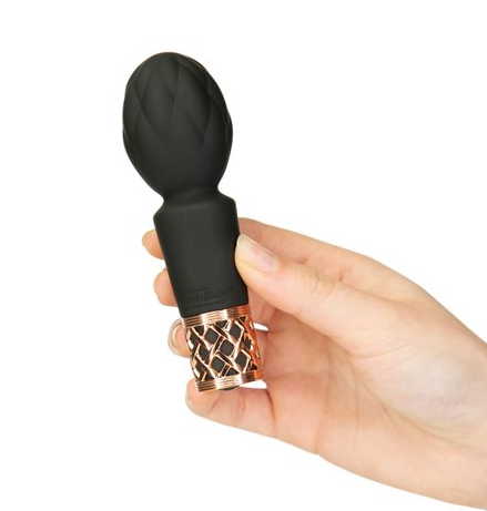 Pillow Talk Secrets Pleasure Wand – Black Clitoral Vibrator with Rose Gold Details