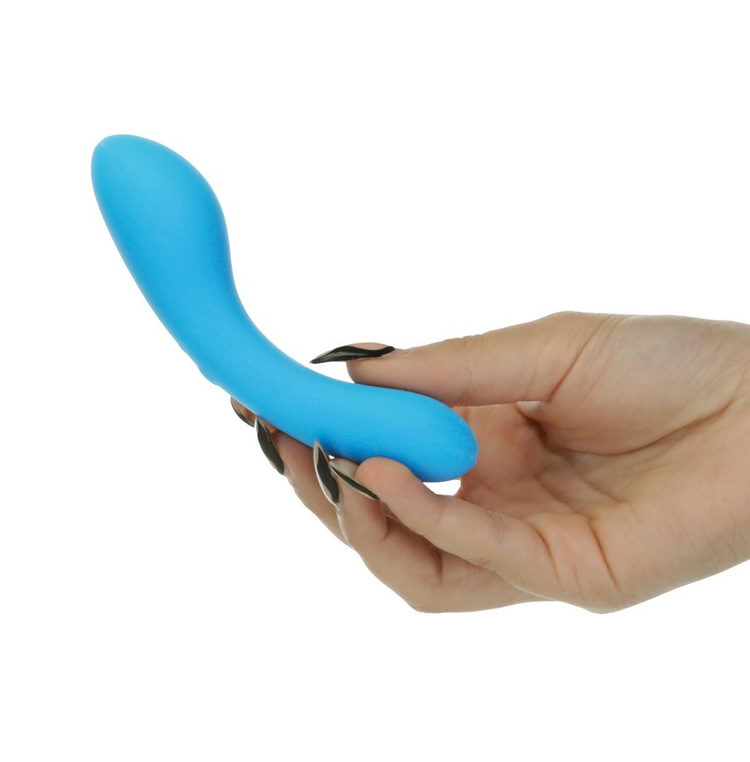 The Mini Swan Wand – Glow in the Dark Blue Compact Silicone Vibrator with PowerBullet®