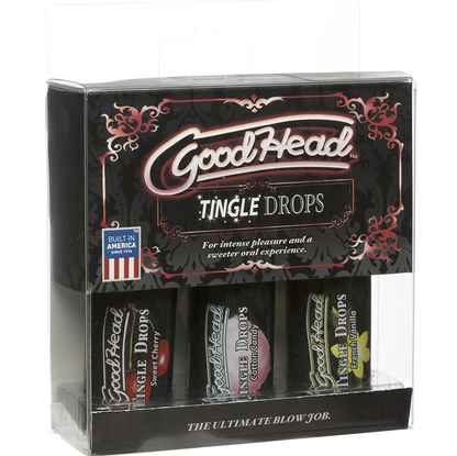 GoodHead Tingle Drops 3 Pack in French Vanilla, Cotton Candy, and Sweet Cherry flavors