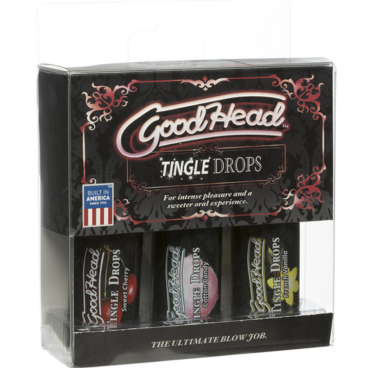 GoodHead Tingle Drops 3 Pack in French Vanilla, Cotton Candy, and Sweet Cherry flavors