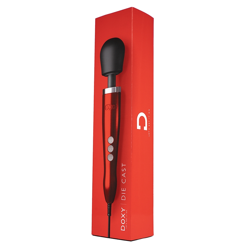 Doxy Die Cast Wand Massager – powerful metal-body wand vibrator in brushed finish