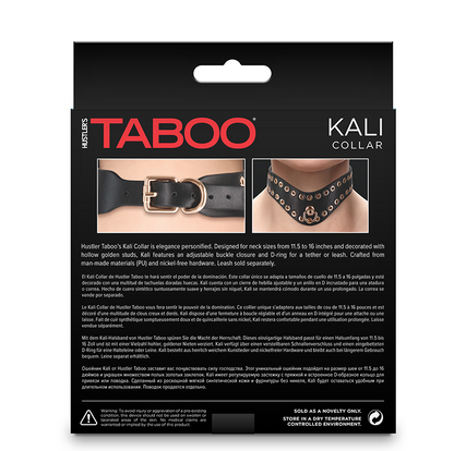 NS Novelties Hustler Taboo Kali Collar – Elegant Black Collar with Golden Studs