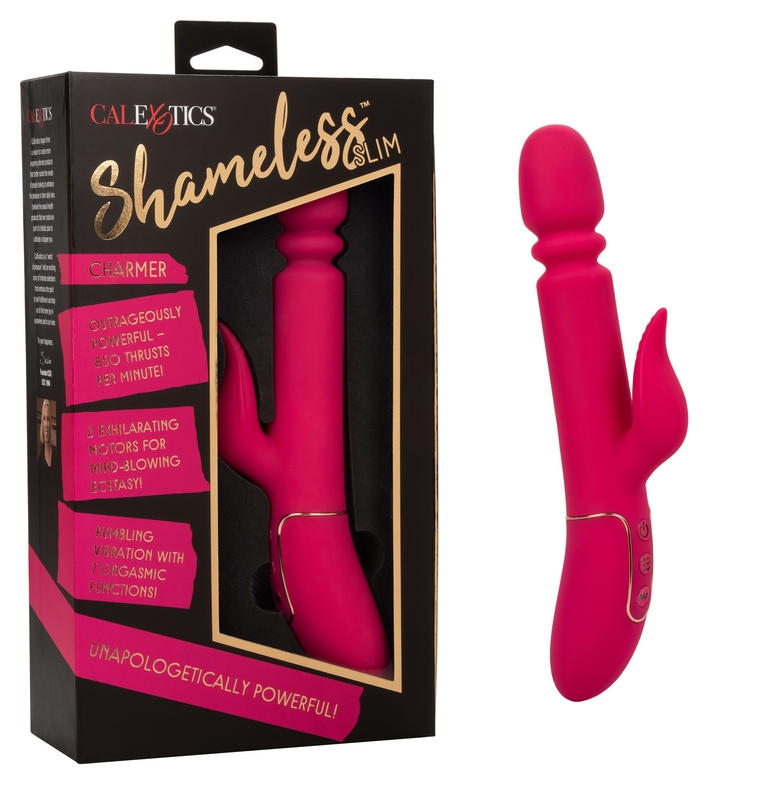 Calexotics Shameless Slim Charmer – Thrusting Slim Vibrator with Flickering Teaser 