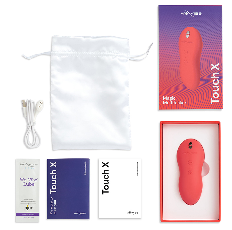We-Vibe Touch X Vibrator in Crave Coral – soft silicone body vibrator with ergonomic design