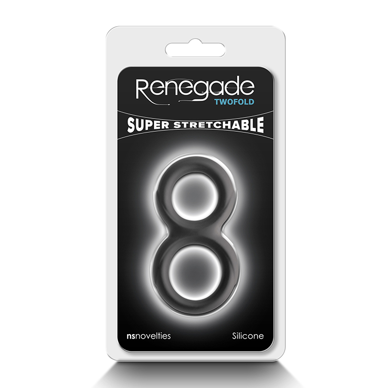 NS Twofold Cock & Ball Ring Black