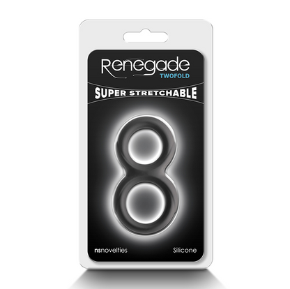 NS Twofold Cock & Ball Ring Black