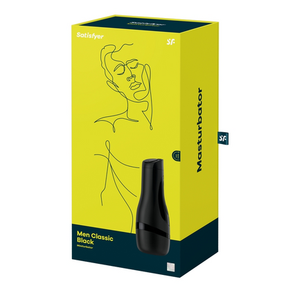 Satisfyer Men Classic black masturbator with removable cyberskin sleeve”