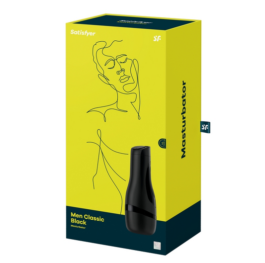 Satisfyer Men Classic black masturbator with removable cyberskin sleeve”