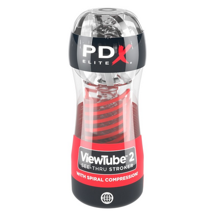 Pipedream PDX Elite ViewTube 2 transparent see-through stroker with spiral compression design
