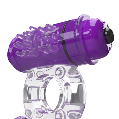 Screaming O 4B Double Wammy vibrating cock ring – clear stretchy ring with dual motors, waterproof and beginner-friendly couples toy.