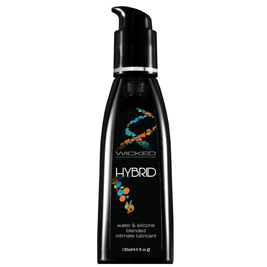 Wicked Hybrid Lube 4oz bottle water and silicone blend personal lubricant glycerin-free vegan
