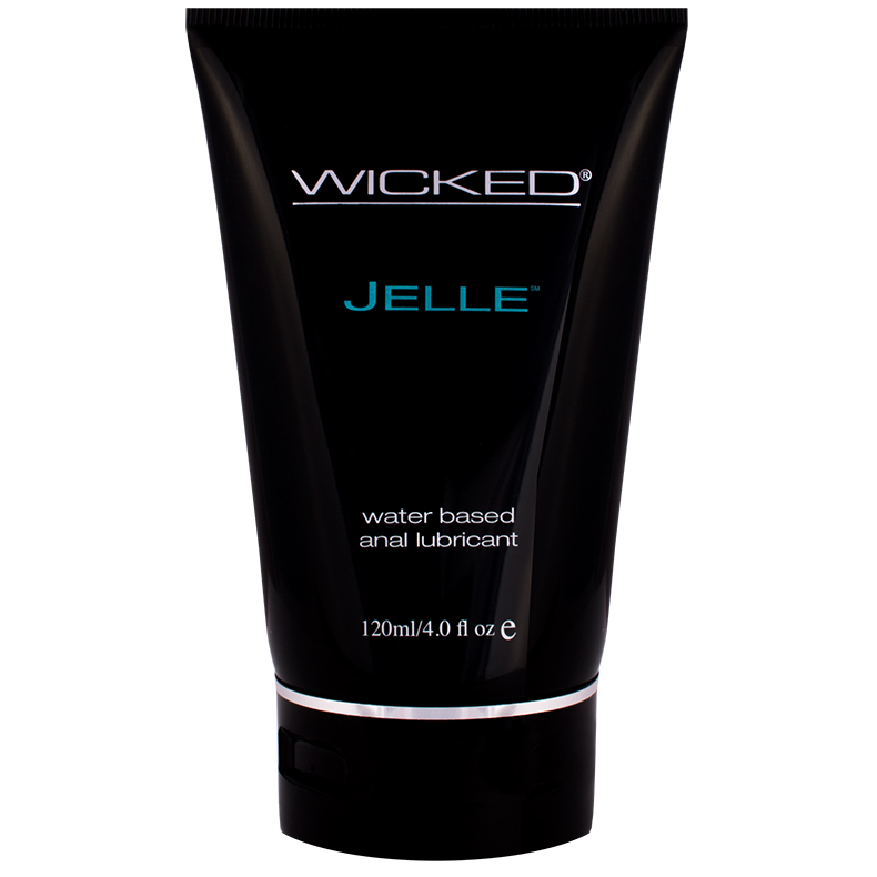 Wicked Jelle Anal Lube 4 oz – Water-Based Gel Lubricant for Anal Play