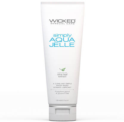 Wicked Simply Aqua Jelle Water-Based Lubricant 4 oz – Glycerin-Free Gel Formula