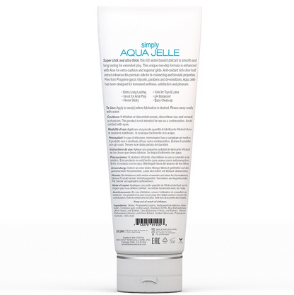 Wicked Simply Aqua Jelle – Water-Based Gel Lubricant - 4 oz*2 Pack