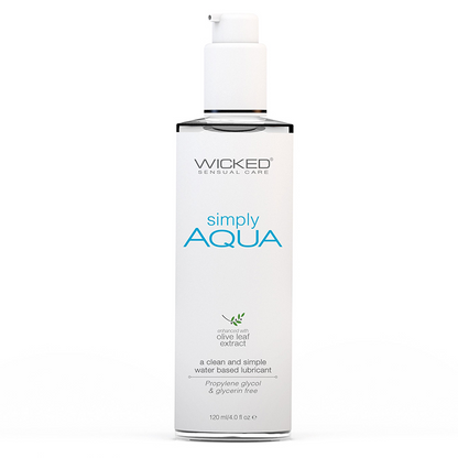 Wicked Simply Aqua water-based personal lubricant 4oz pump bottle paraben-free glycerin-free

