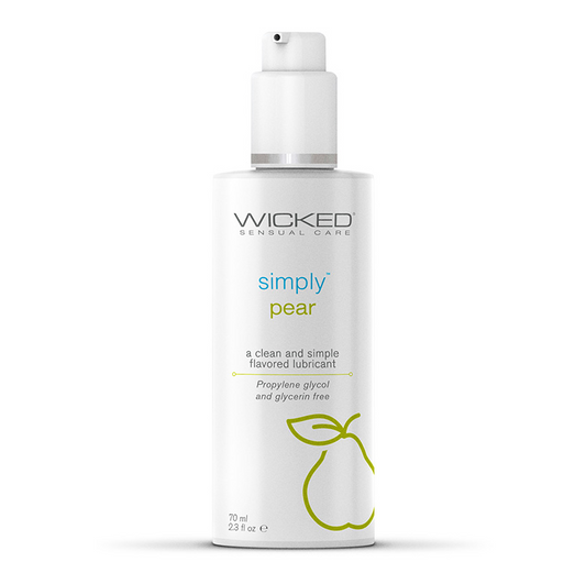 Wicked Simply Lube Pear flavored water-based lubricant 2.3oz pump bottle paraben-free glycerin-free
