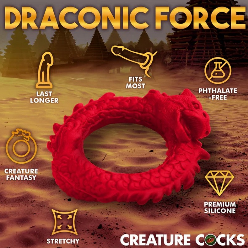 Creature Cocks dragon vibrating ring textured stimulation body-safe silicone
