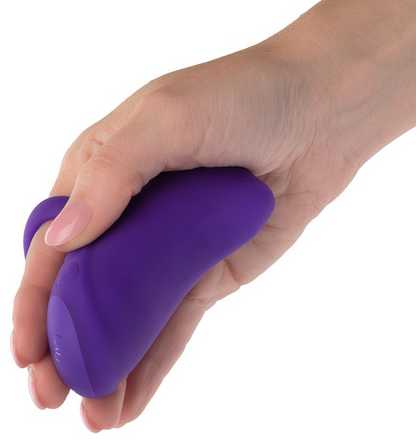 Hand holding purple Envy™ Rolling Ball Vibrato