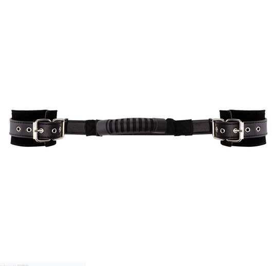 Shots Adjustable Leather Handcuffs Black