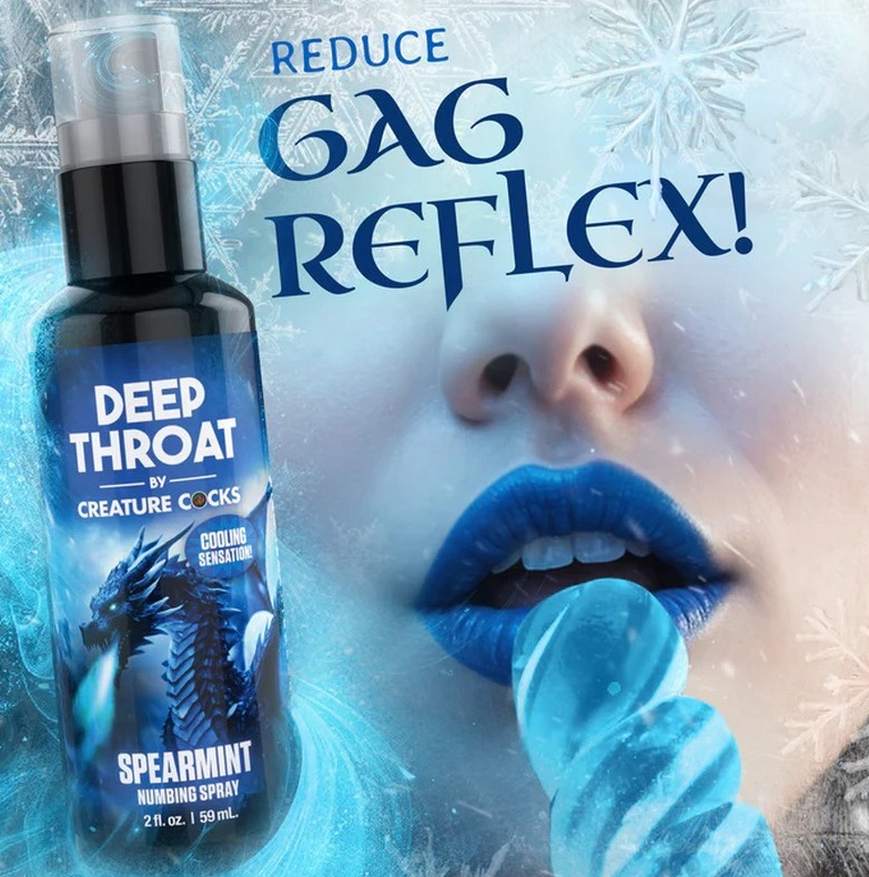 Creature Cocks throat numbing spray spearmint 2oz deep throat oral play gag reflex reducer
