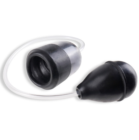 Pipedream Fetish Fantasy Suck N' Stroke Head Pump kit with sleeve, cylinder, pump ball, and accessories displayed