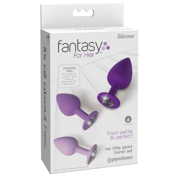 Her Little Gems Trainer Set – Three Jewel Butt Plugs by Pipedream