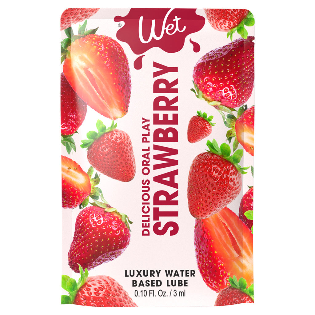 20 Packs - Wet Strawberry Flavored Lubricant – 0.10 oz / 3 mL