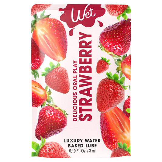 20 Packs - Wet Strawberry Flavored Lubricant – 0.10 oz / 3 mL