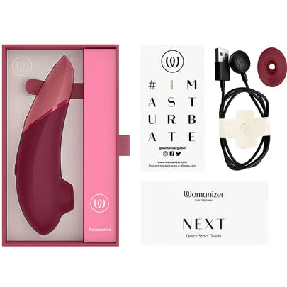 Womanizer Next air pressure stimulator with premium packaging and elegant design
