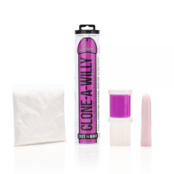 Vibrating penis replica casting kit in bright purple finish