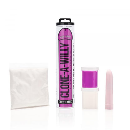 Vibrating penis replica casting kit in bright purple finish