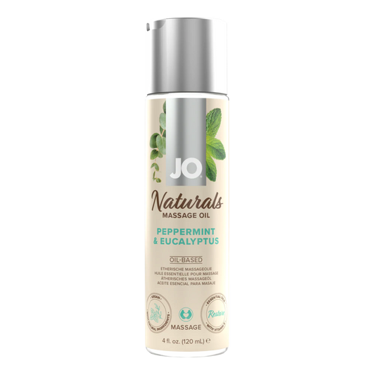 System JO® Naturals Massage Oil – Peppermint & Eucalyptus Bottle