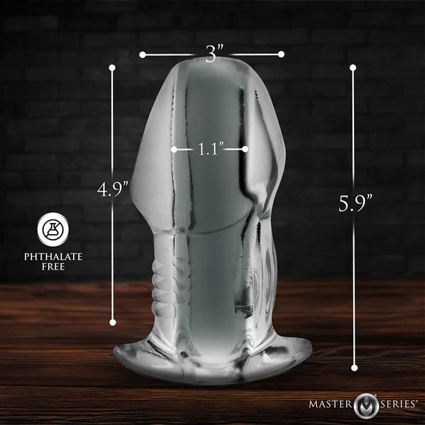 Dicked Clear Hollow Anal Plug - X-Large